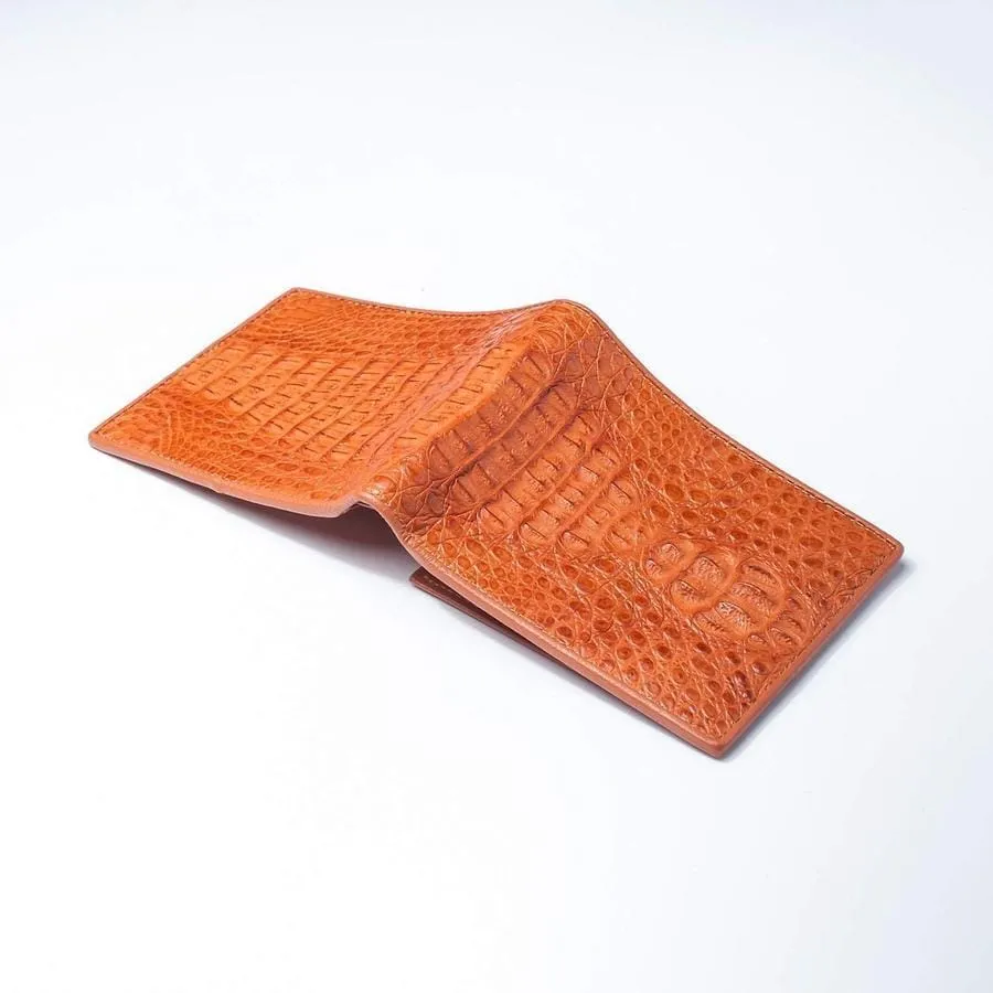 Light Brown Hornback Crocodile Mens Wallet