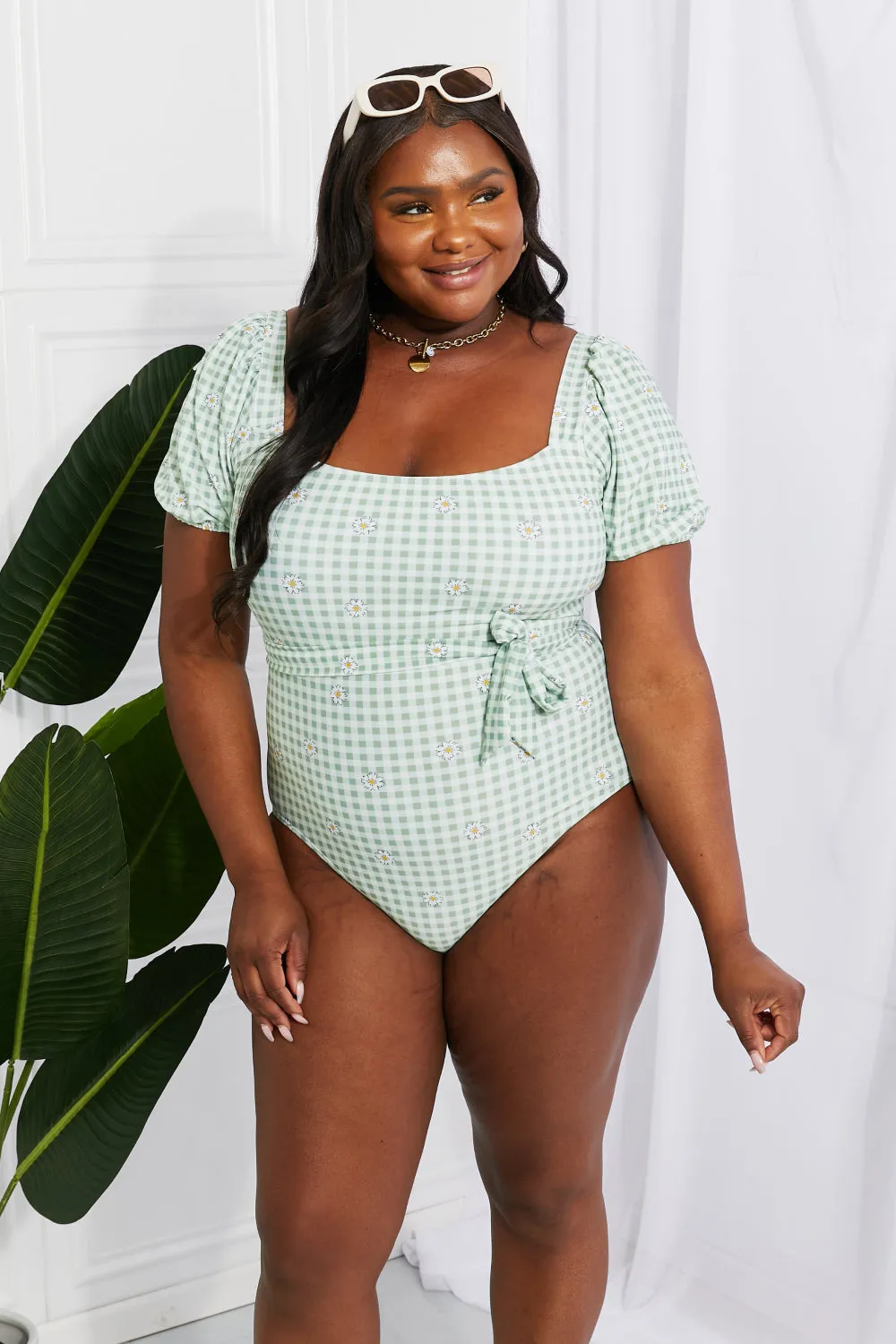 LIGHT GREEN ONE PIECE SWIMSUIT