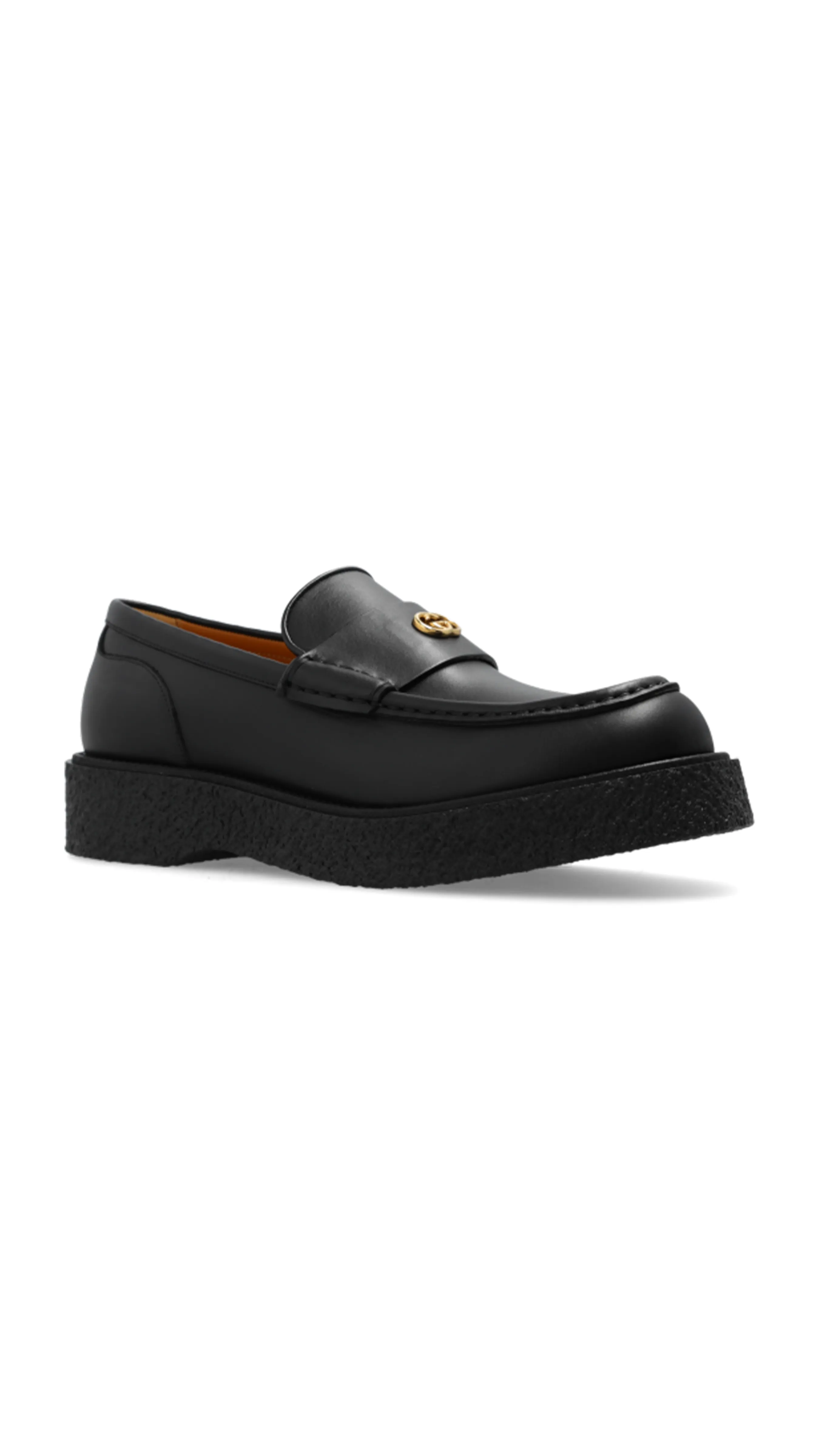 Loafer with Interlocking G - Black