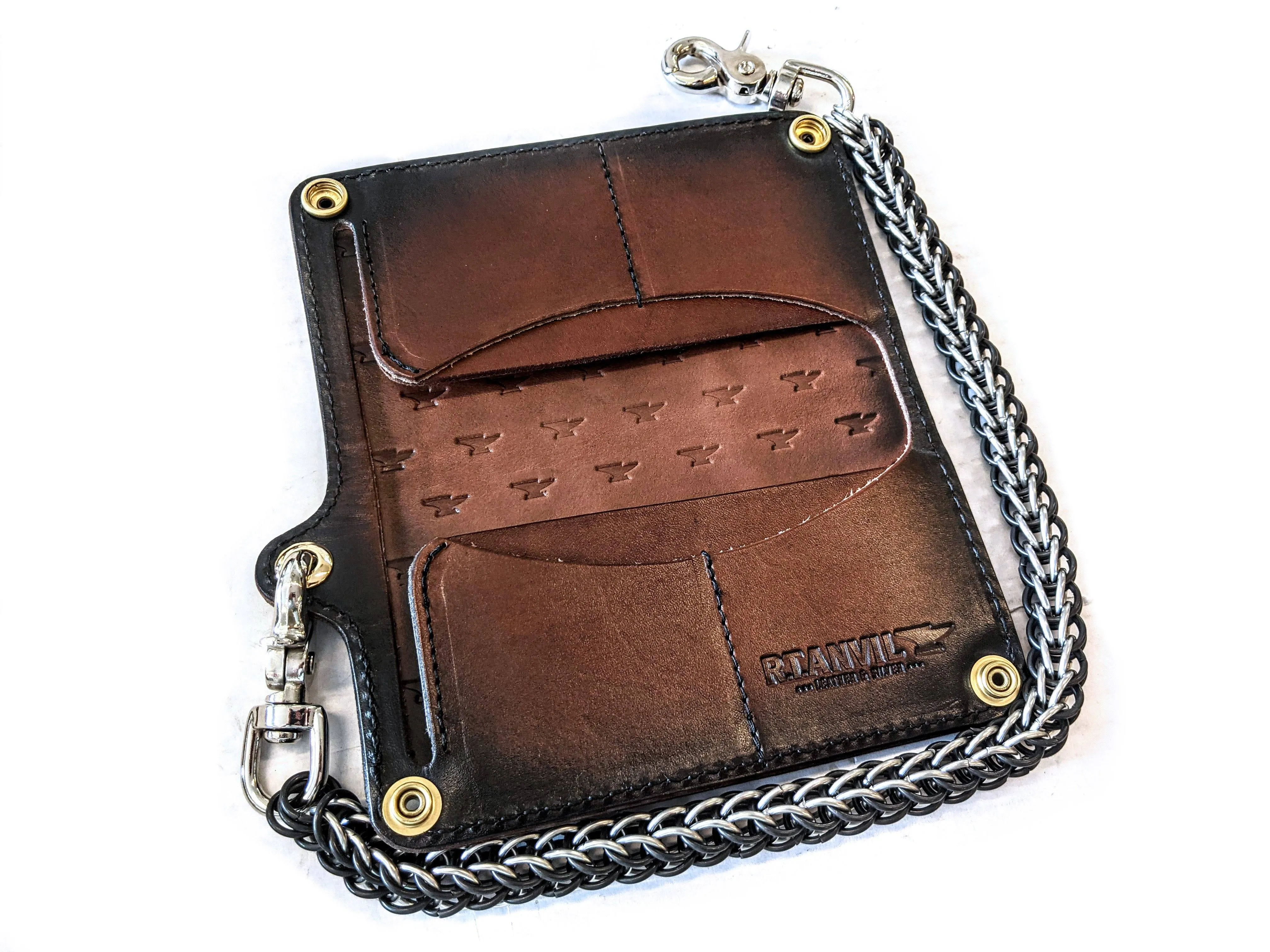 Long Biker Leather Chain Wallet - Ride Fast Skull