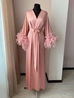 Long Robe Satin Silk Wedding Floor Length Maxi Dressing Gown