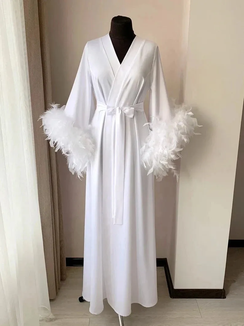 Long Robe Satin Silk Wedding Floor Length Maxi Dressing Gown