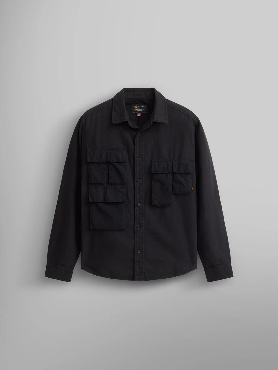 Long Sleeve Multipocket Shirt - Black