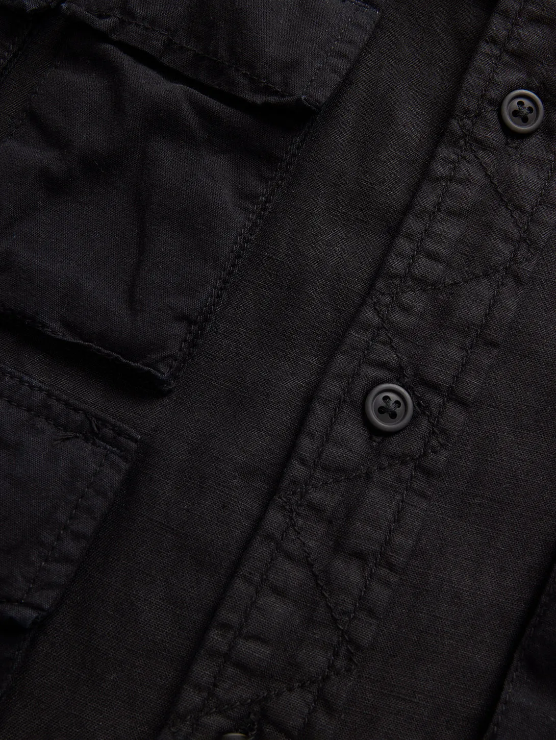 Long Sleeve Multipocket Shirt - Black