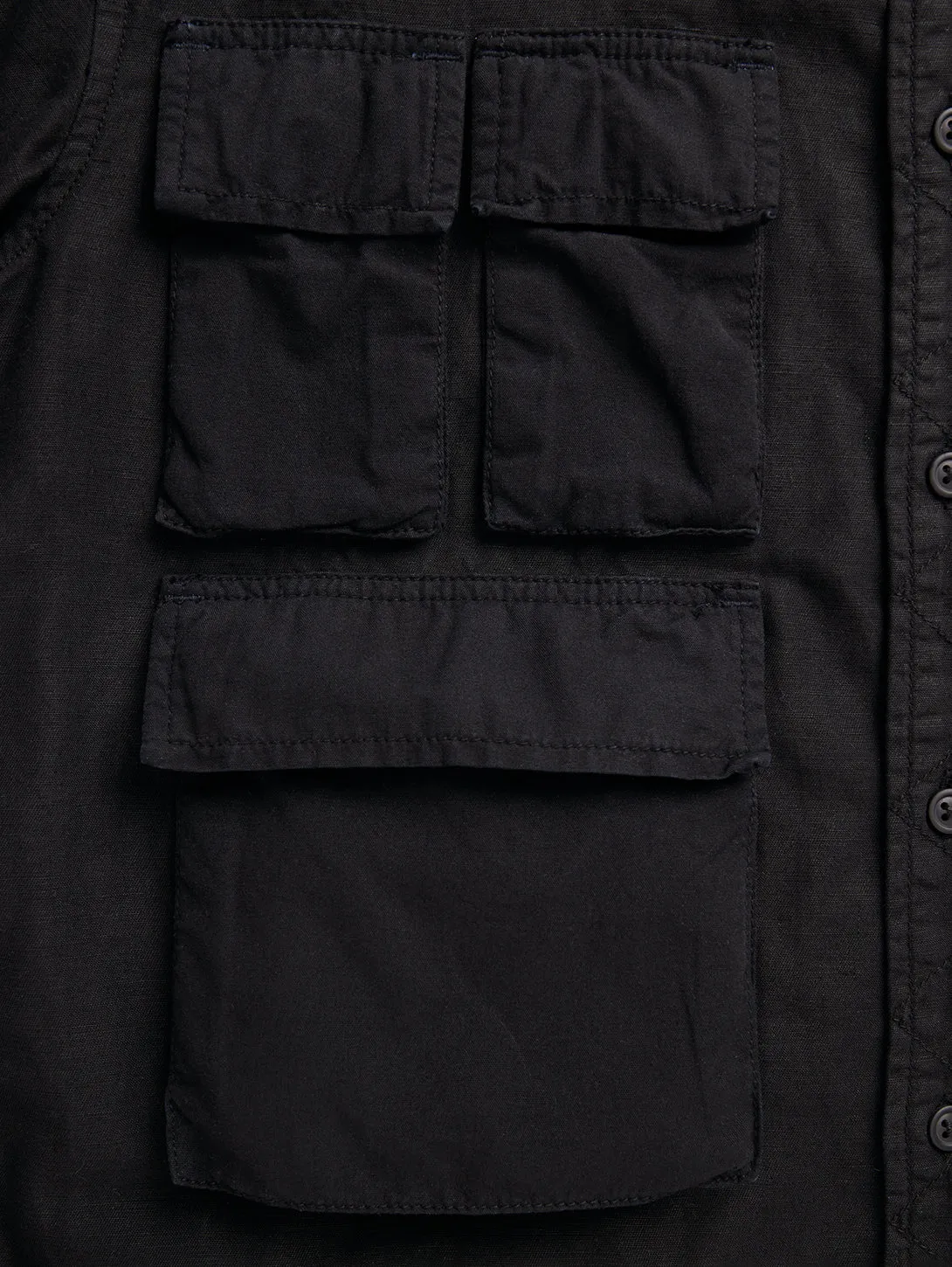 Long Sleeve Multipocket Shirt - Black