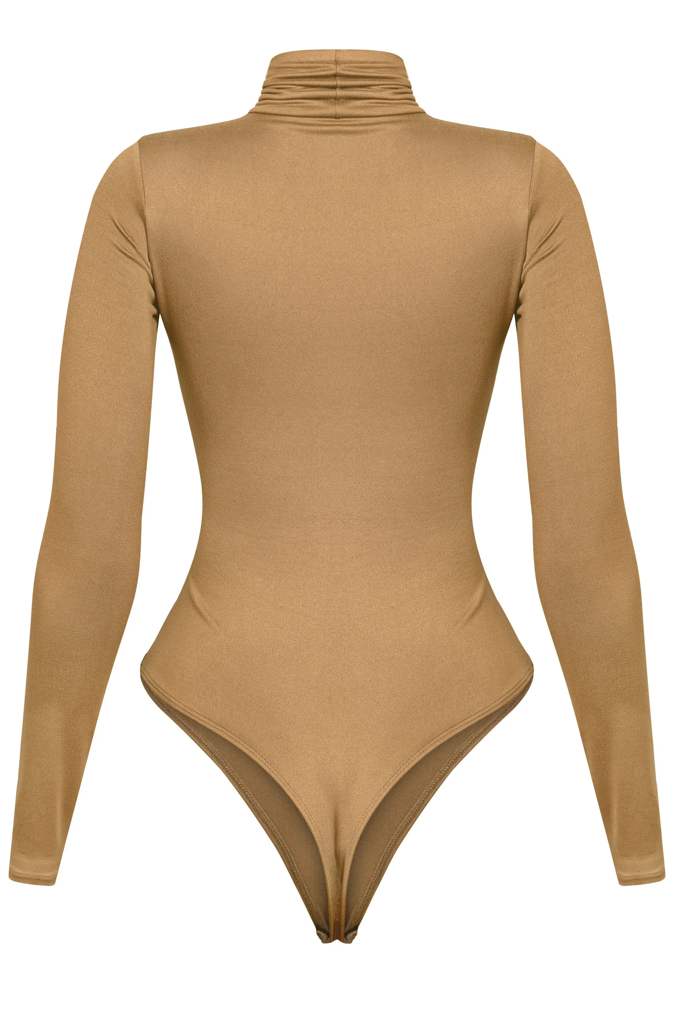 Long Sleeve Turtleneck Bodysuit Camel