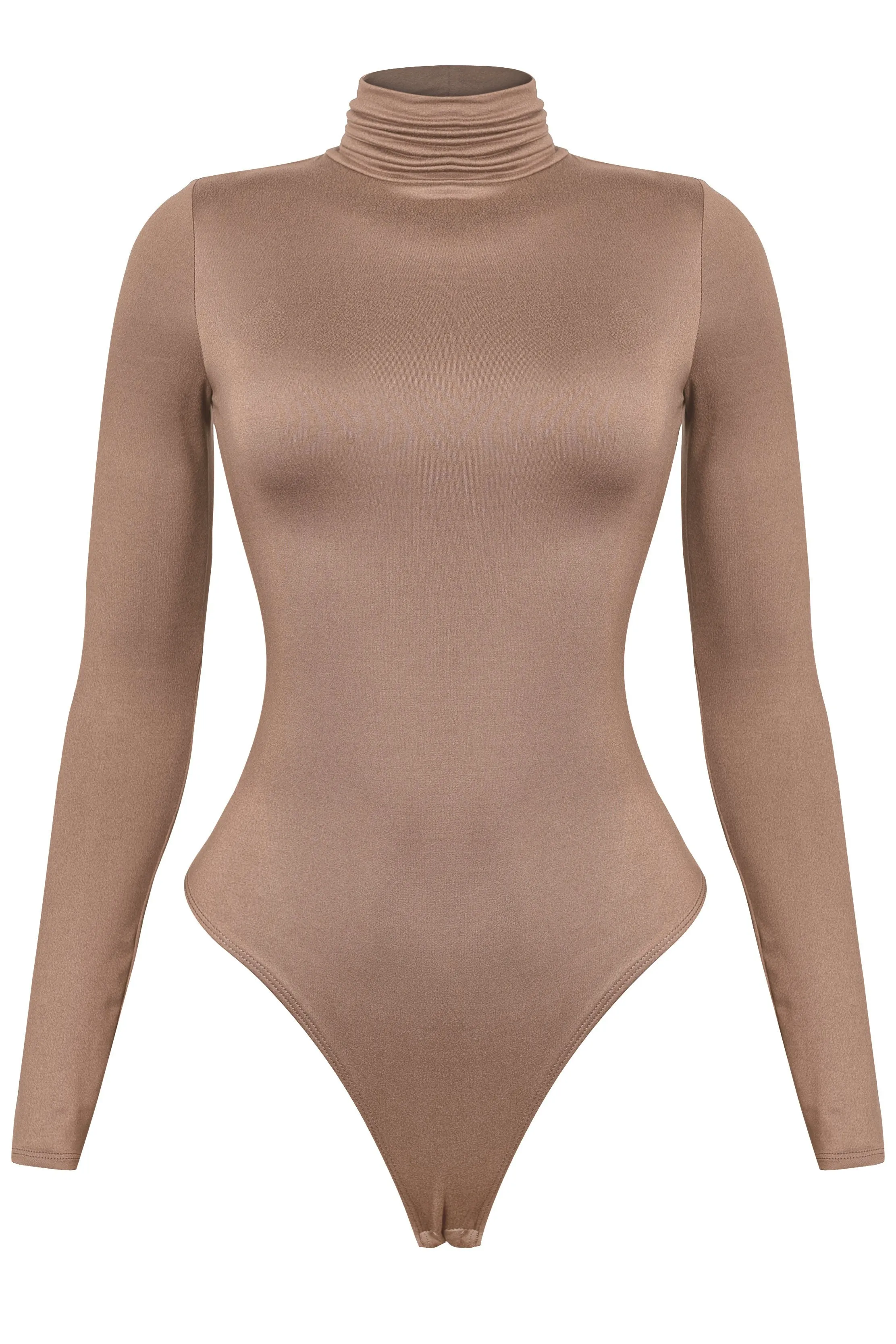 Long Sleeve Turtleneck Bodysuit Mocha