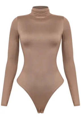 Long Sleeve Turtleneck Bodysuit Mocha