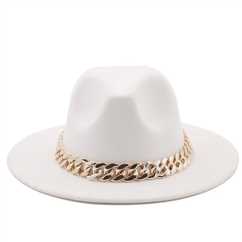 Luxury Fedora Hat With Chain