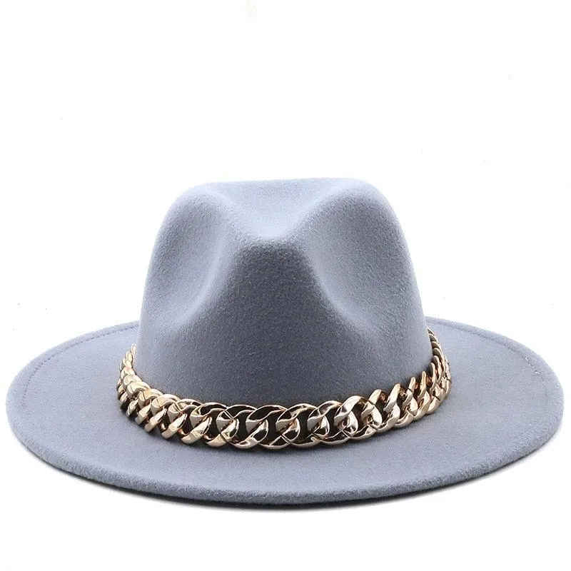 Luxury Fedora Hat With Chain