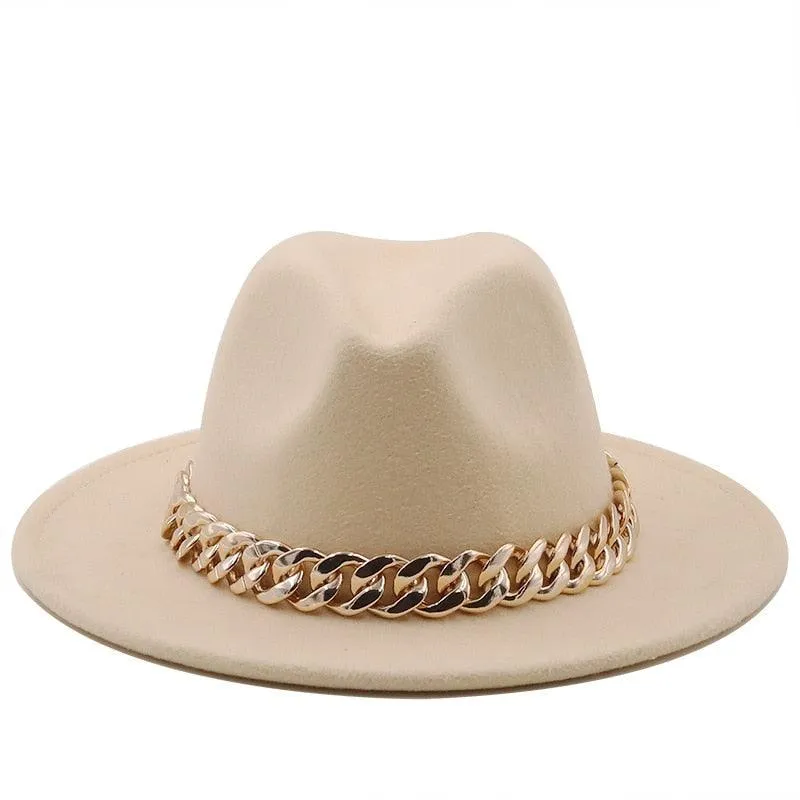 Luxury Fedora Hat With Chain