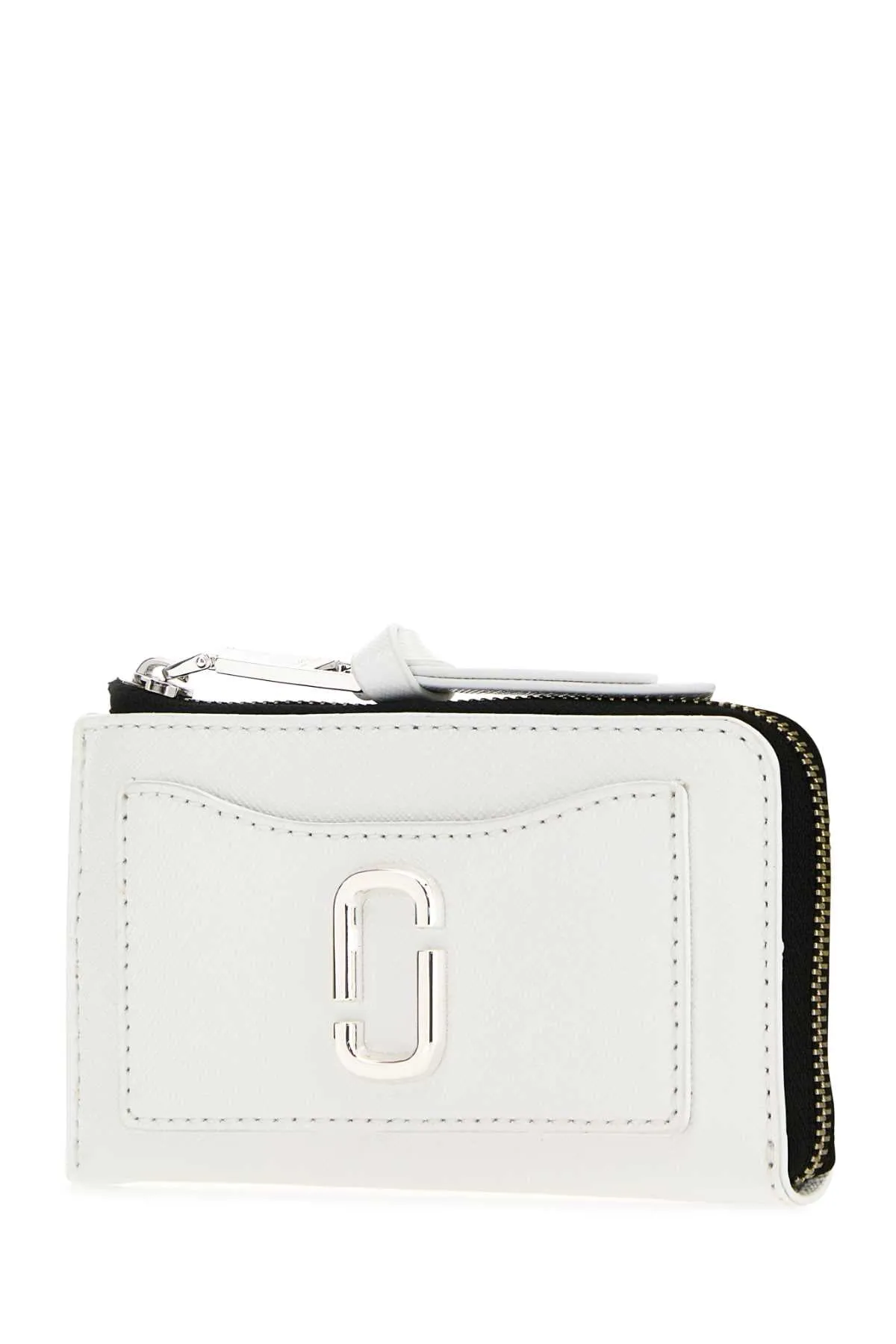 Marc Jacobs White Leather The Utility Top Zip Multi Wallet