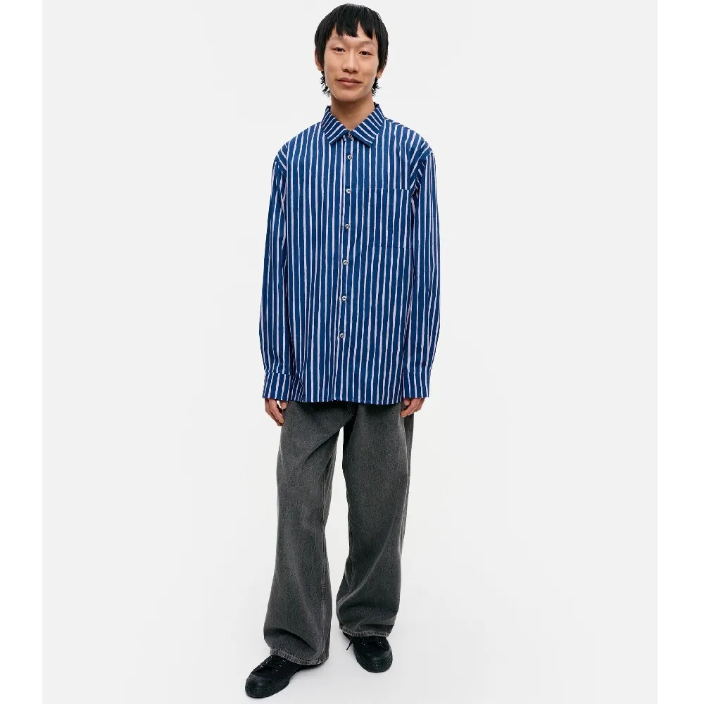 marimekko  |Stripes Unisex Long Sleeves Cotton Shirts