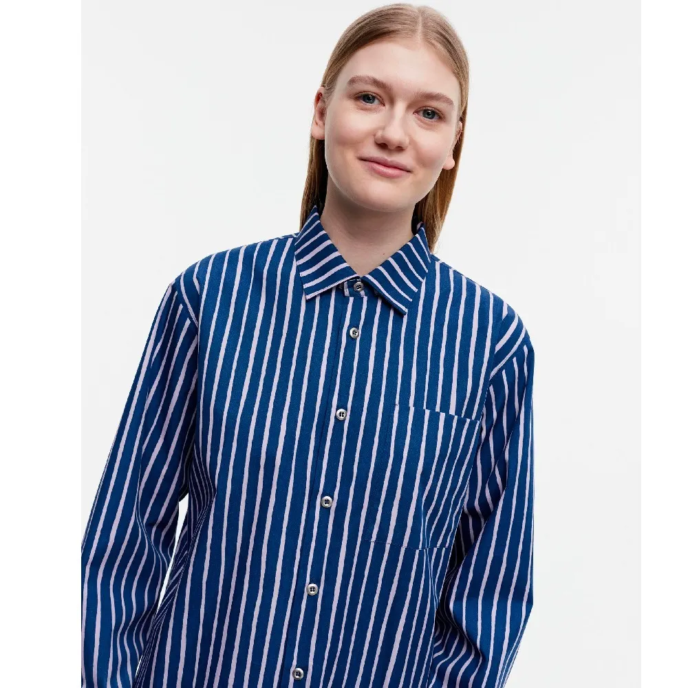 marimekko  |Stripes Unisex Long Sleeves Cotton Shirts