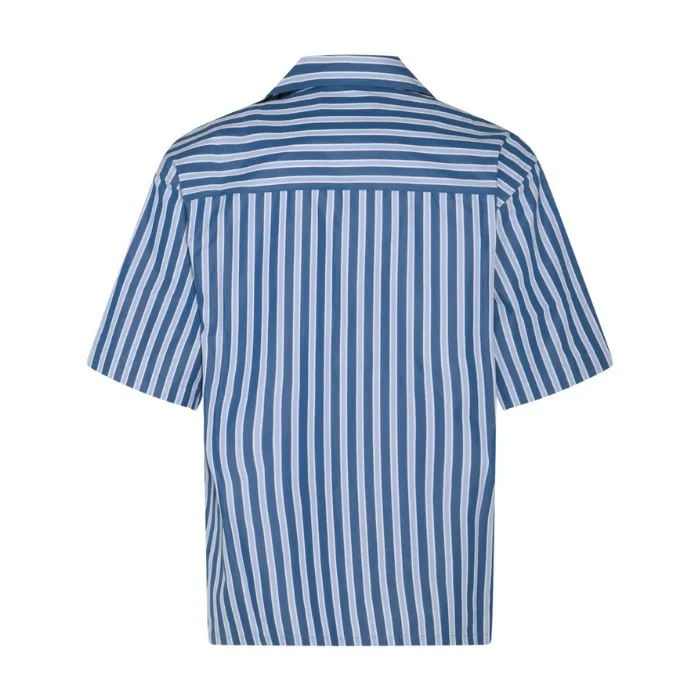 MARNI  |Blue striped organic poplin bowling shirt