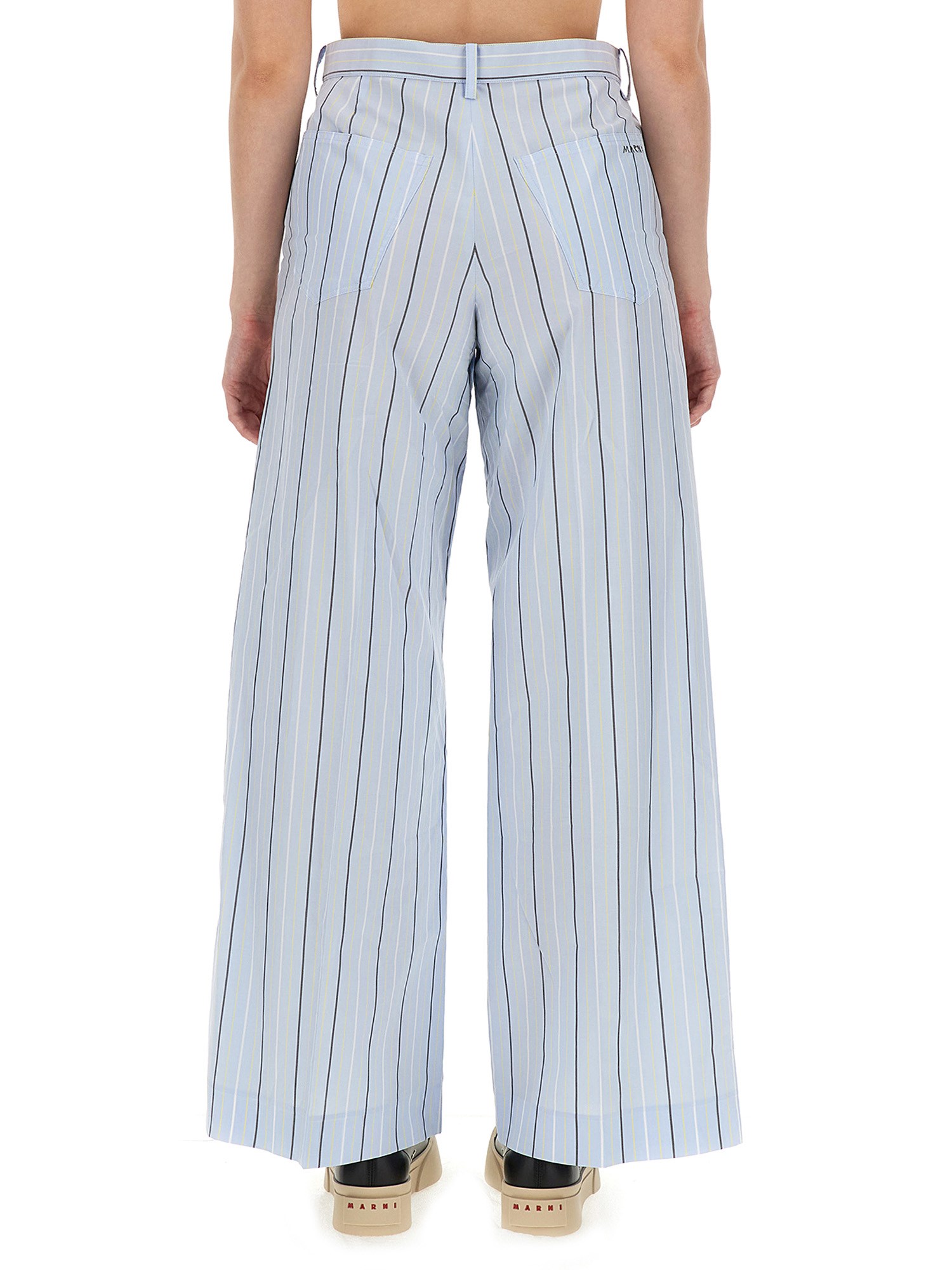 MARNI    PALAZZO PANTS WITH STRIPE PATTERN