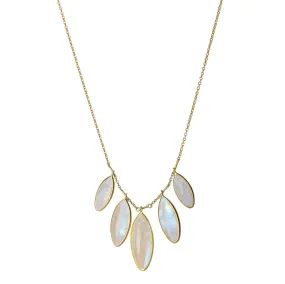 Marquise Moonstone Petite Fringe Petals Necklace