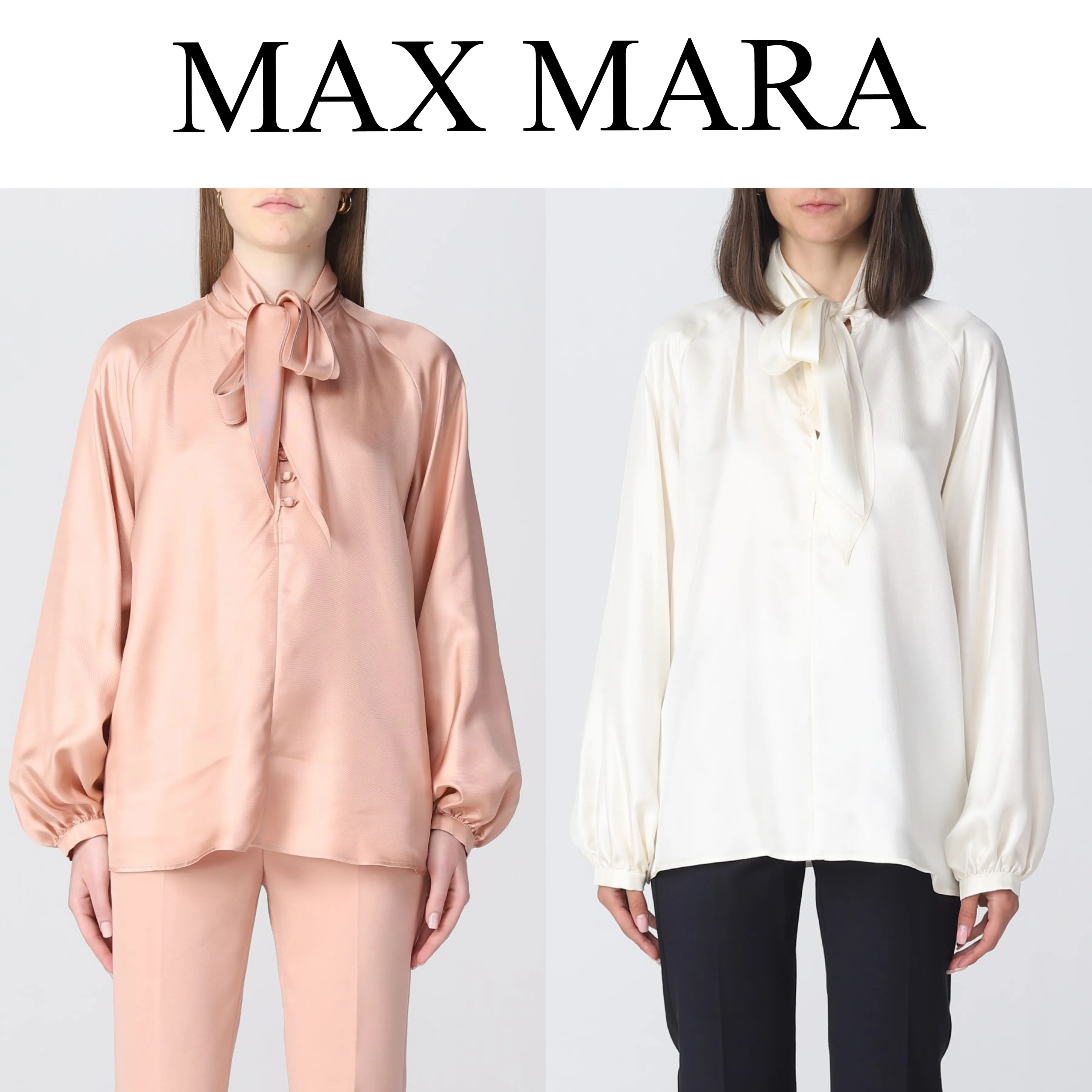 MaxMara  |Silk Long Sleeves Plain Formal Style  Shirts & Blouses