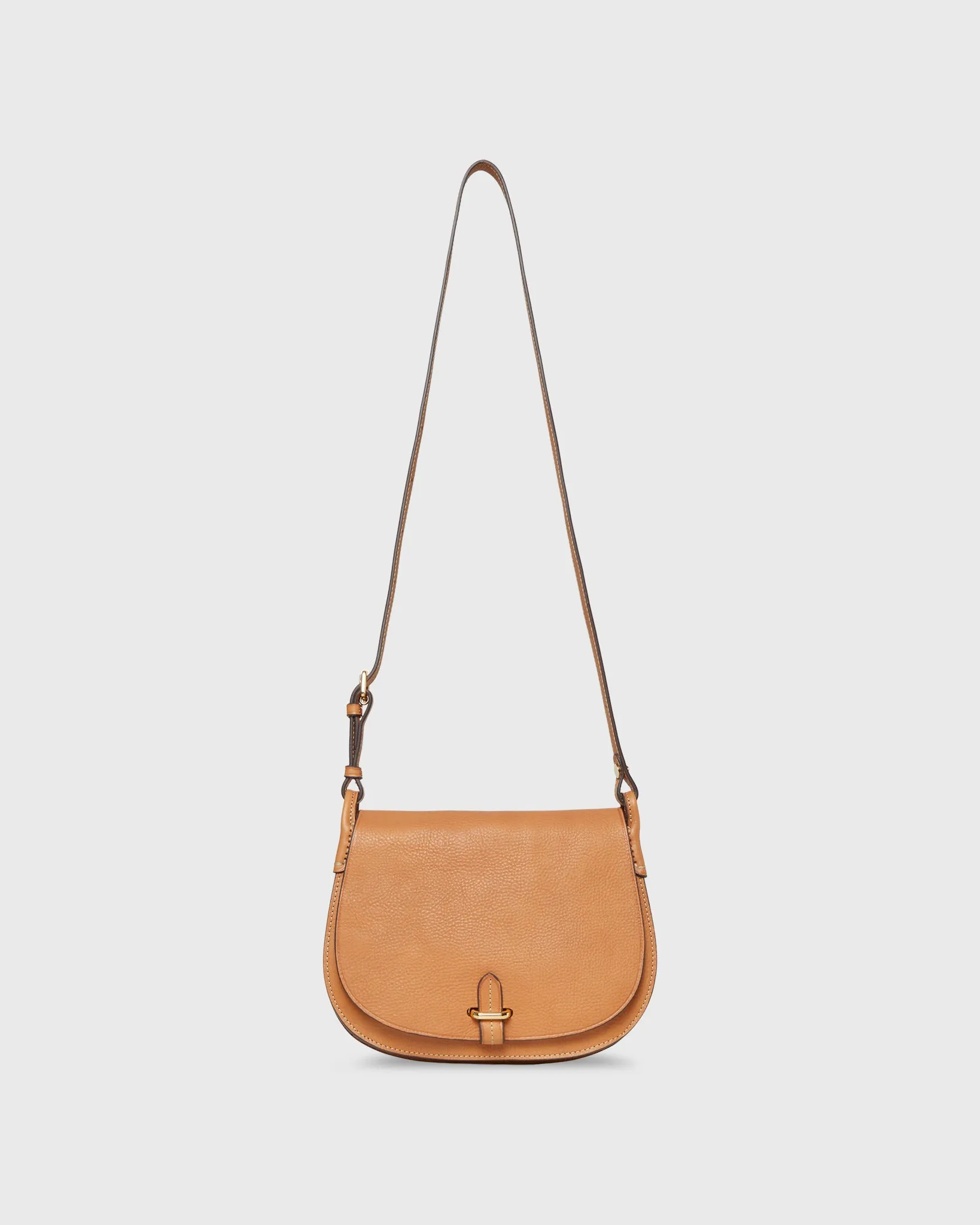 Medium Accordion Clara Crossbody Bag in Natural Leather