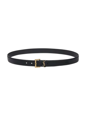 MEN SAINT LAURENT BLACK CALF SKIN BELT