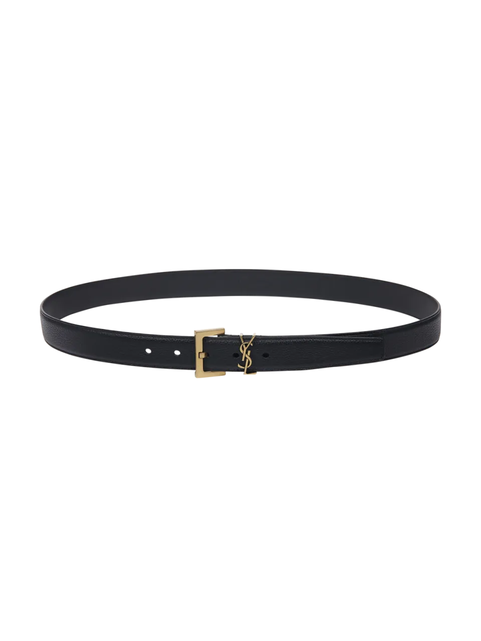 MEN SAINT LAURENT BLACK CALF SKIN BELT