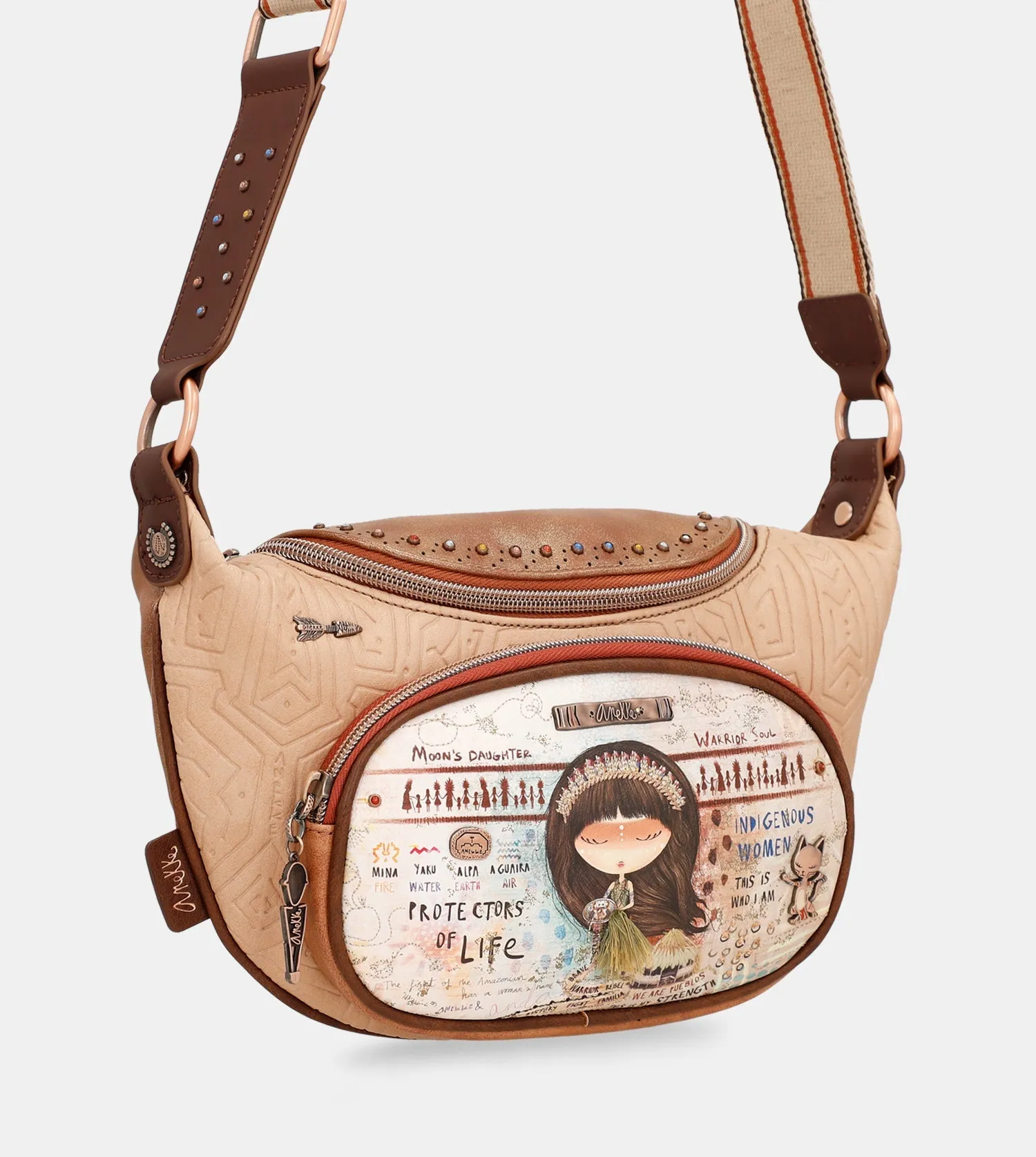 Menire ethnical printed crossbody bag