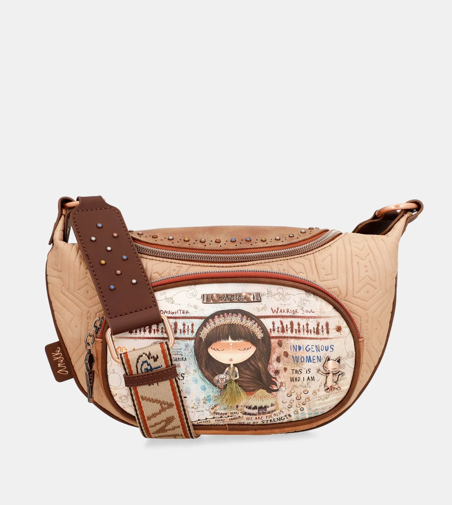 Menire ethnical printed crossbody bag