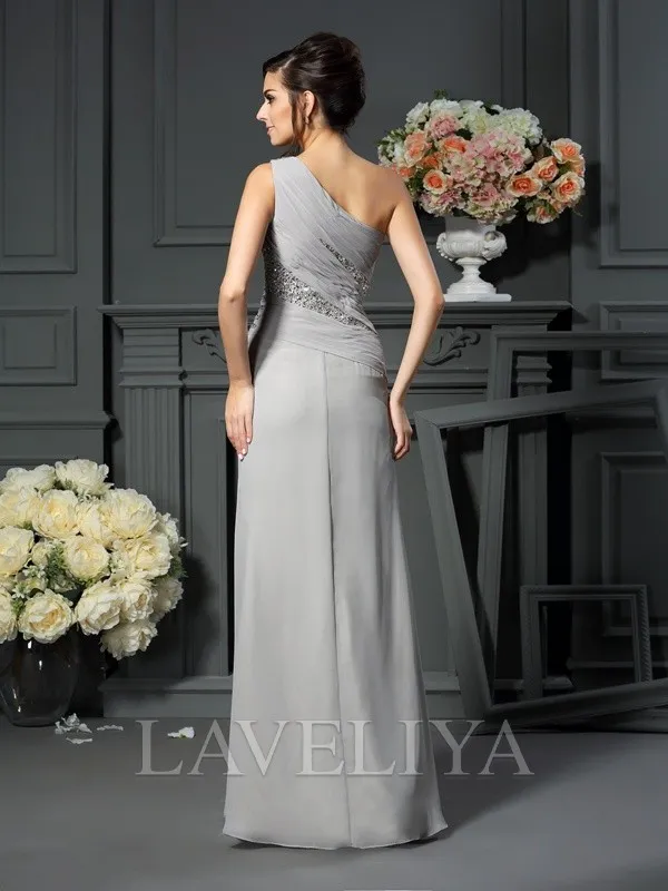 Mermaid One-Shoulder Beading Floor-Length Chiffon Mother of the Bride Dress  #XM230137