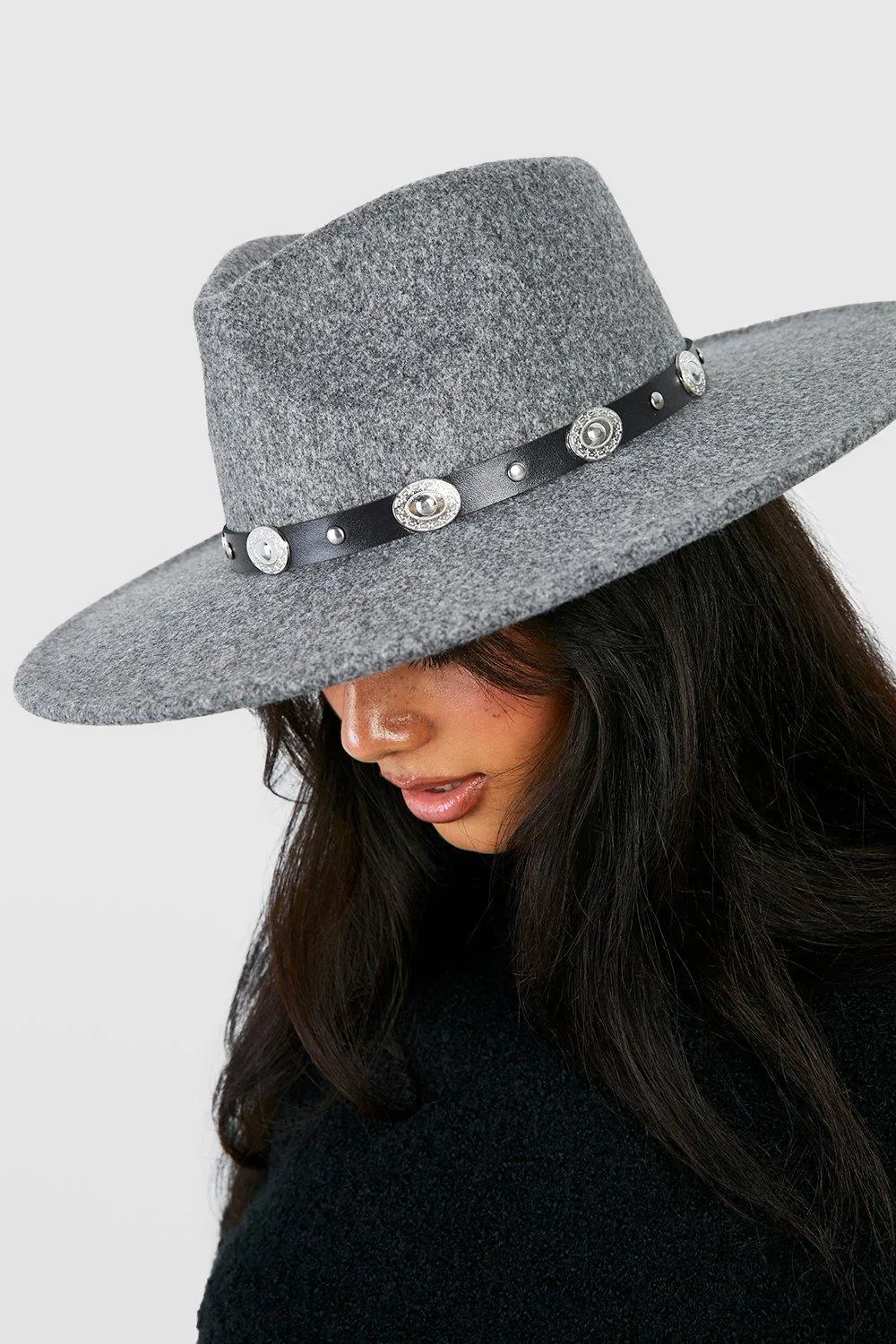 Metal Trim Fedora Hat