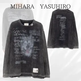 MIHARAYASUHIRO  |MIHARA YASUHIRO Bleached Long-sleeve T-shirt Black