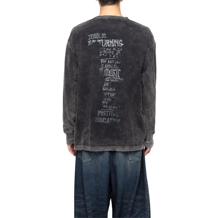 MIHARAYASUHIRO  |MIHARA YASUHIRO Bleached Long-sleeve T-shirt Black