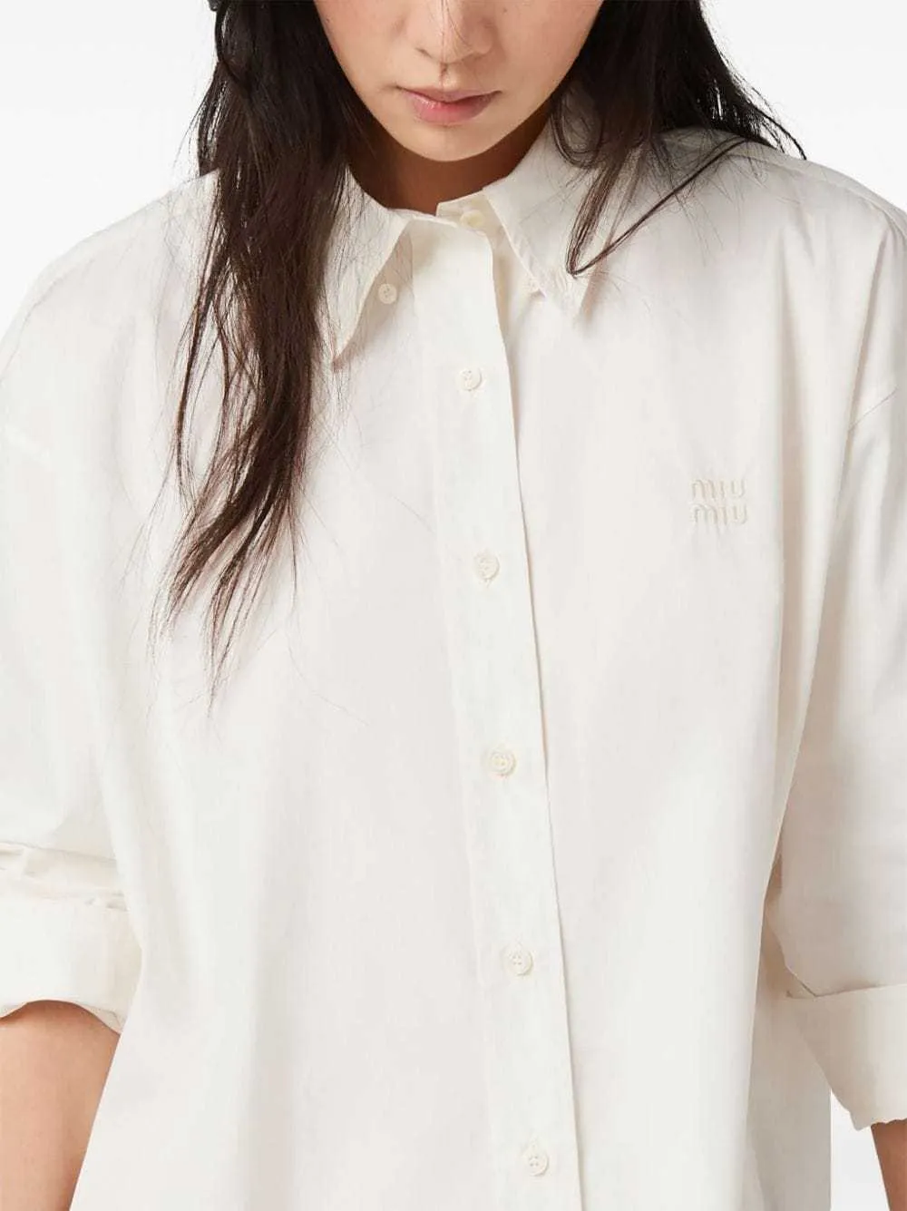 MiuMiu  |Long Sleeves Plain Cotton Shirts & Blouses