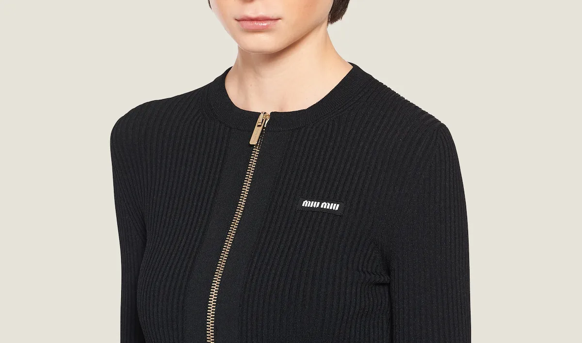 MiuMiu  |Long Sleeves Plain Elegant Style Logo Cardigans