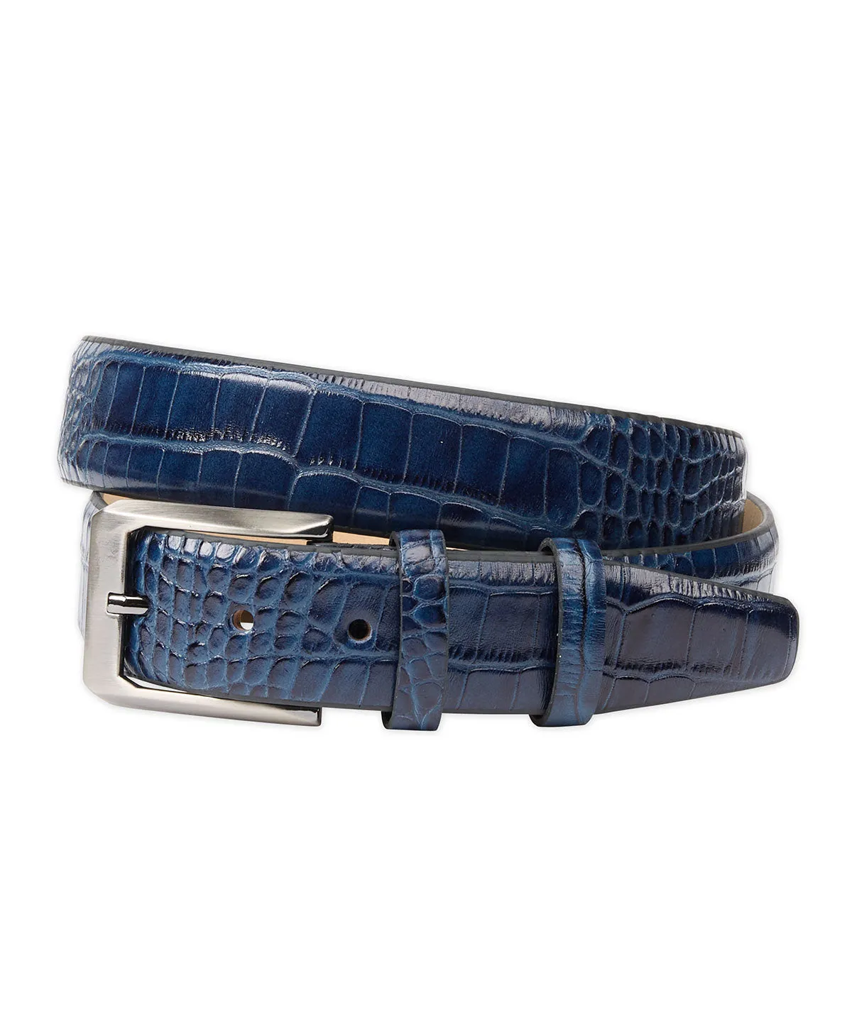 Mock Crocodile Calf Skin Belt