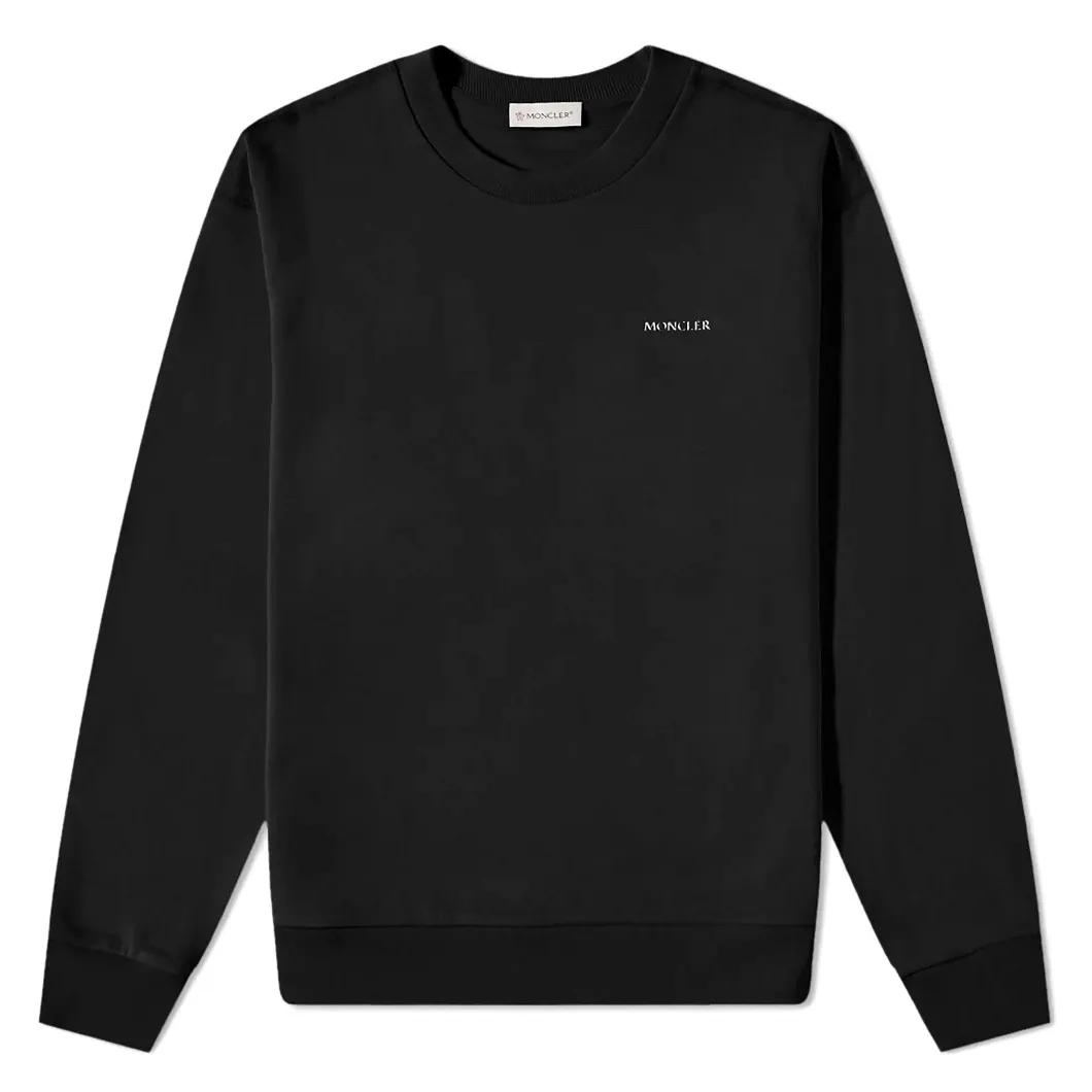 MONCLER  |Crew Neck Long Sleeves Plain Cotton Logo Sweatshirts