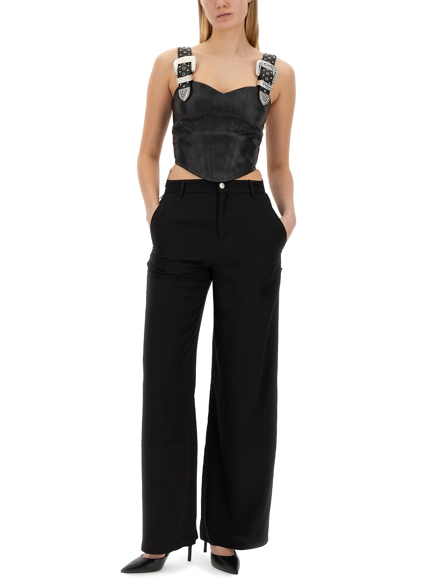 MOSCHINO JEANS    VISCOSE PALAZZO PANTS