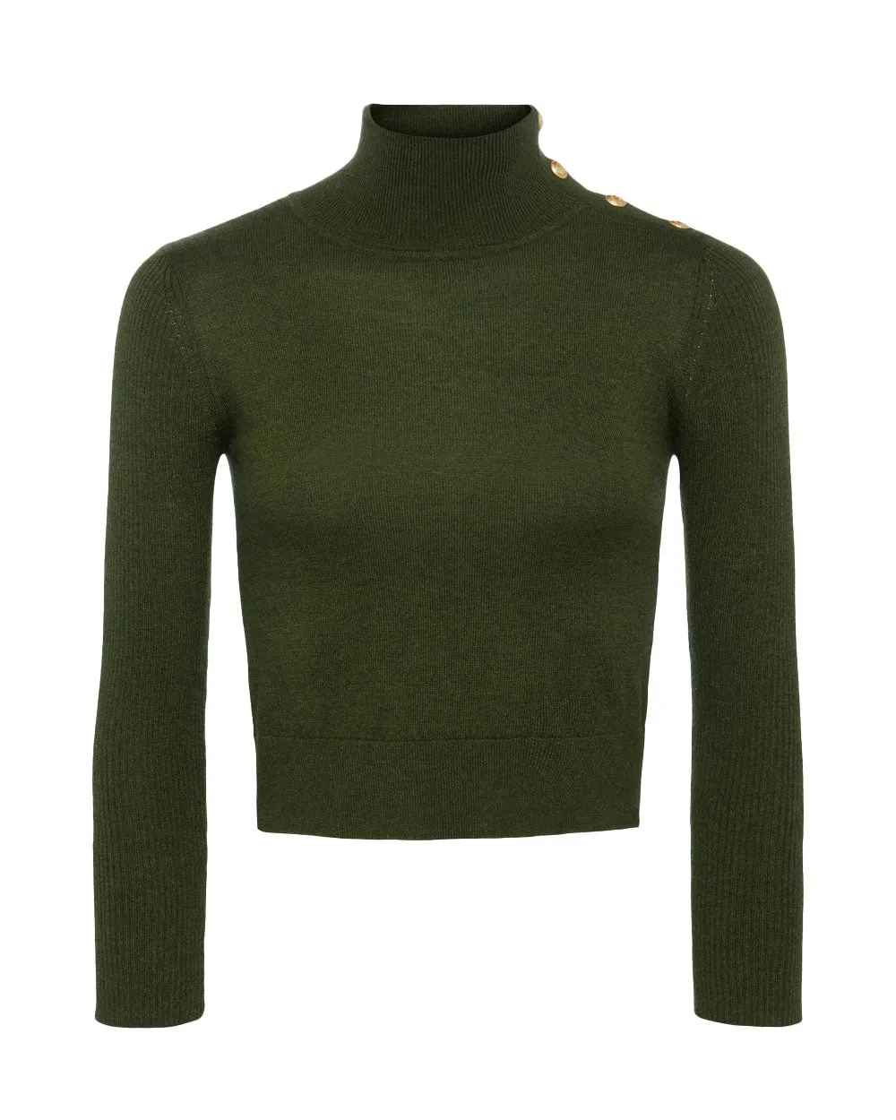 Moss Gold Kamdyn Cropped Turtleneck