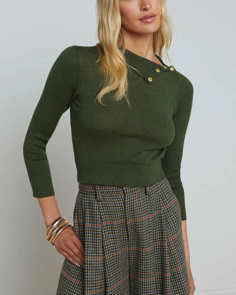 Moss Gold Kamdyn Cropped Turtleneck