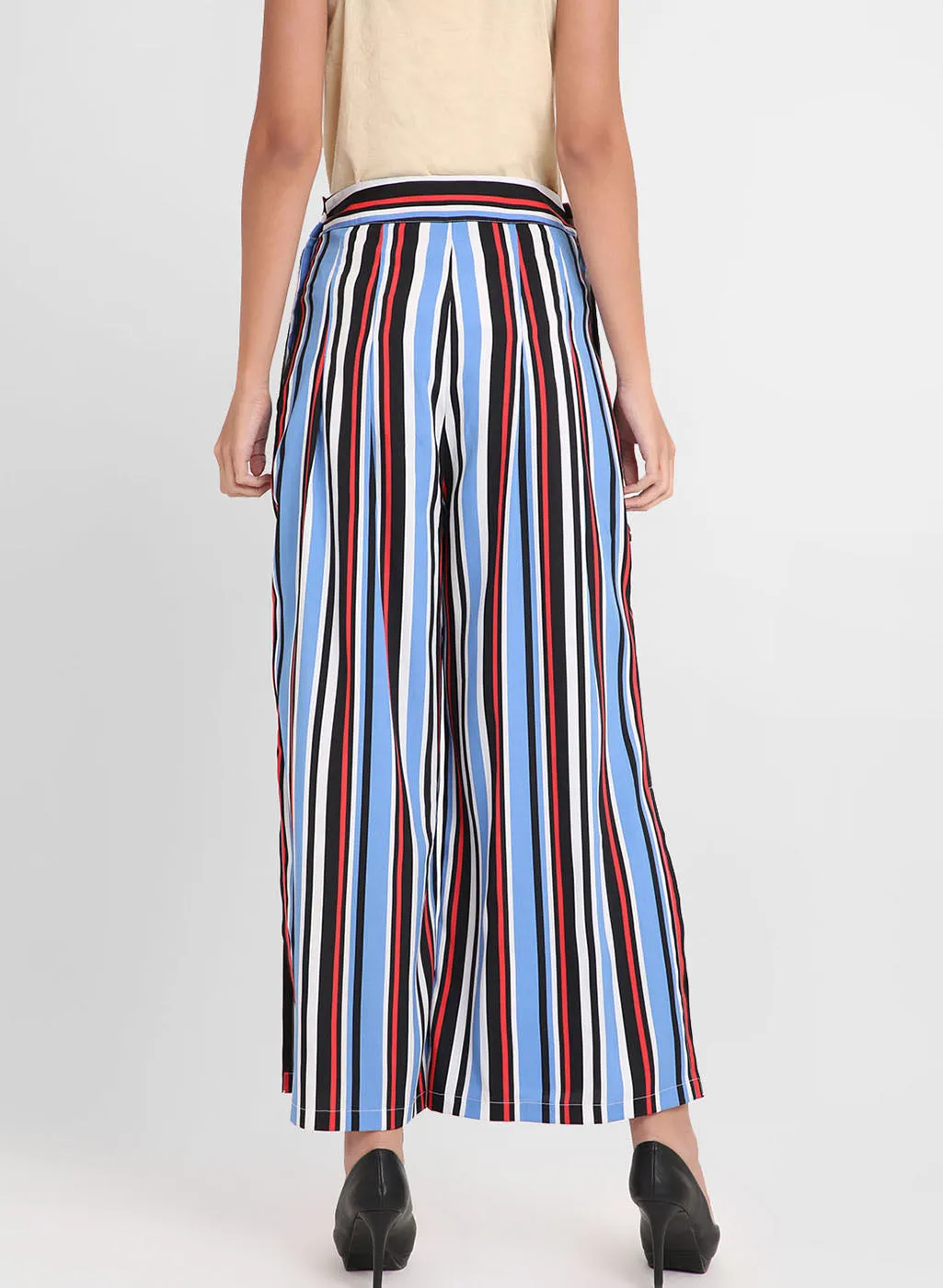 Multicolored Pants With Button Detailing