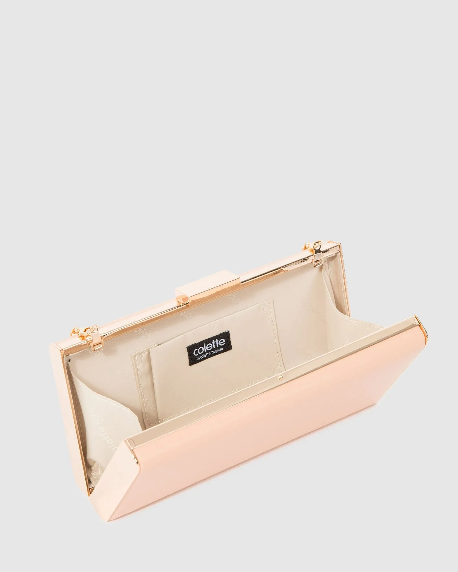 Natural Dafne Hardcase Clutch Bag