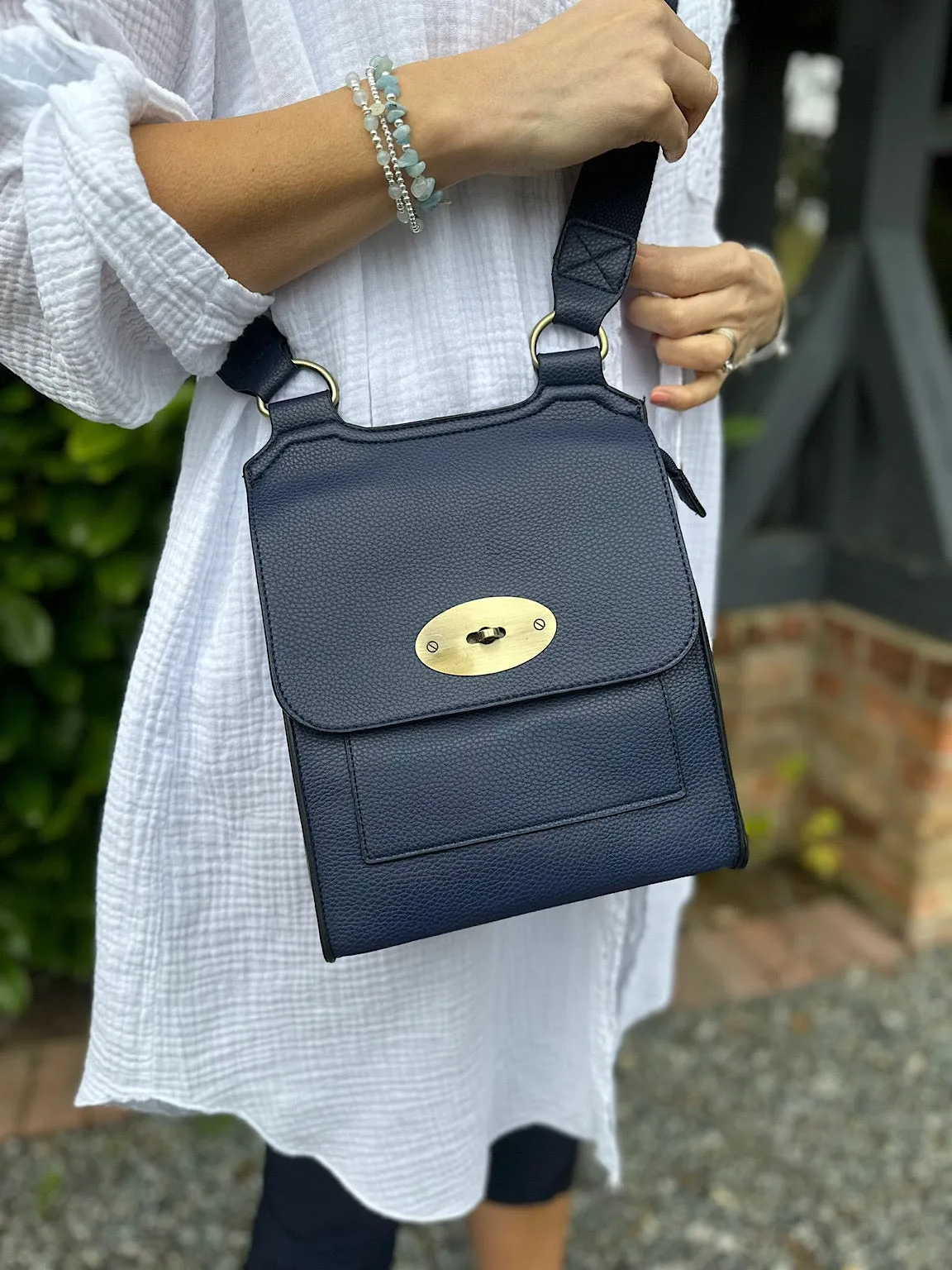 Navy Messenger Bag