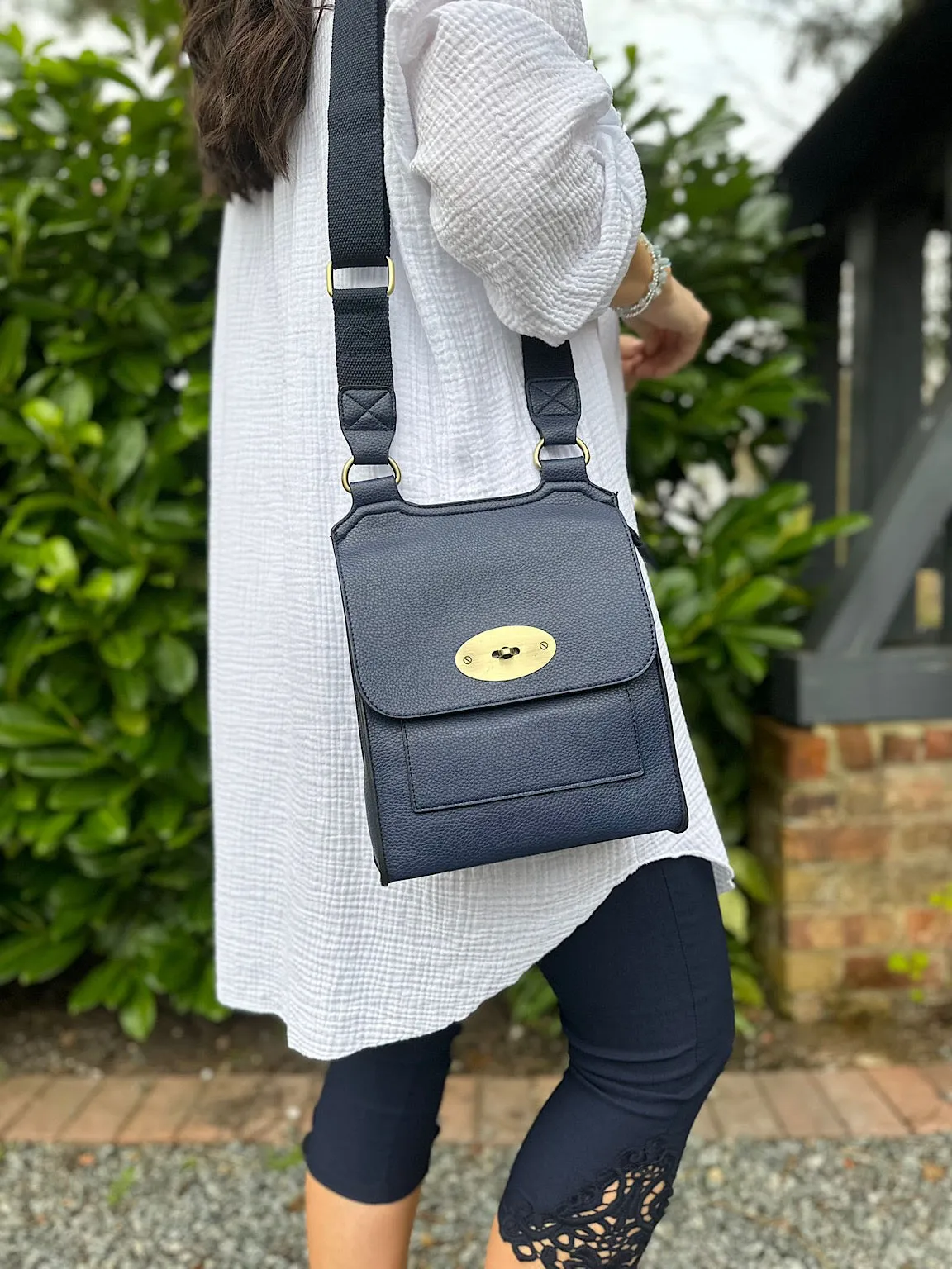 Navy Messenger Bag