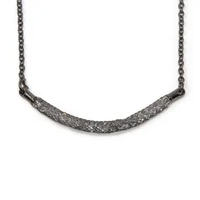 Necklace Crystals Mesh Station Black Tone