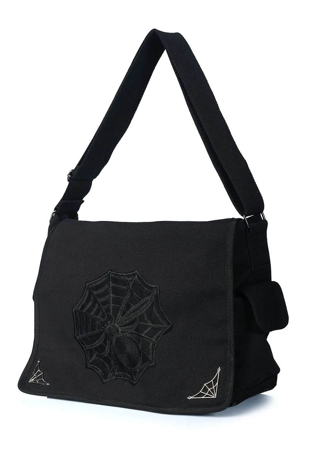 Necro Messenger spiderweb bag