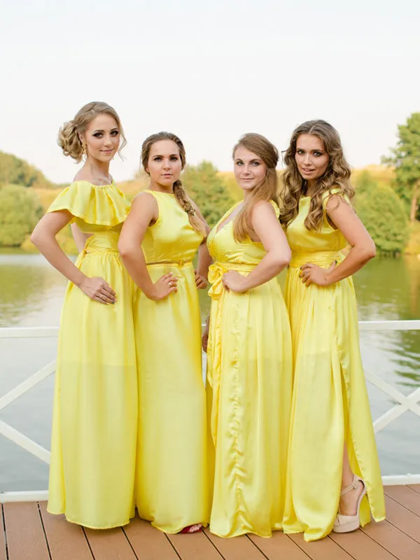 New Arrival Side Slit Floor-length Long Bridesmaid Dresses For Wedding.DB10587