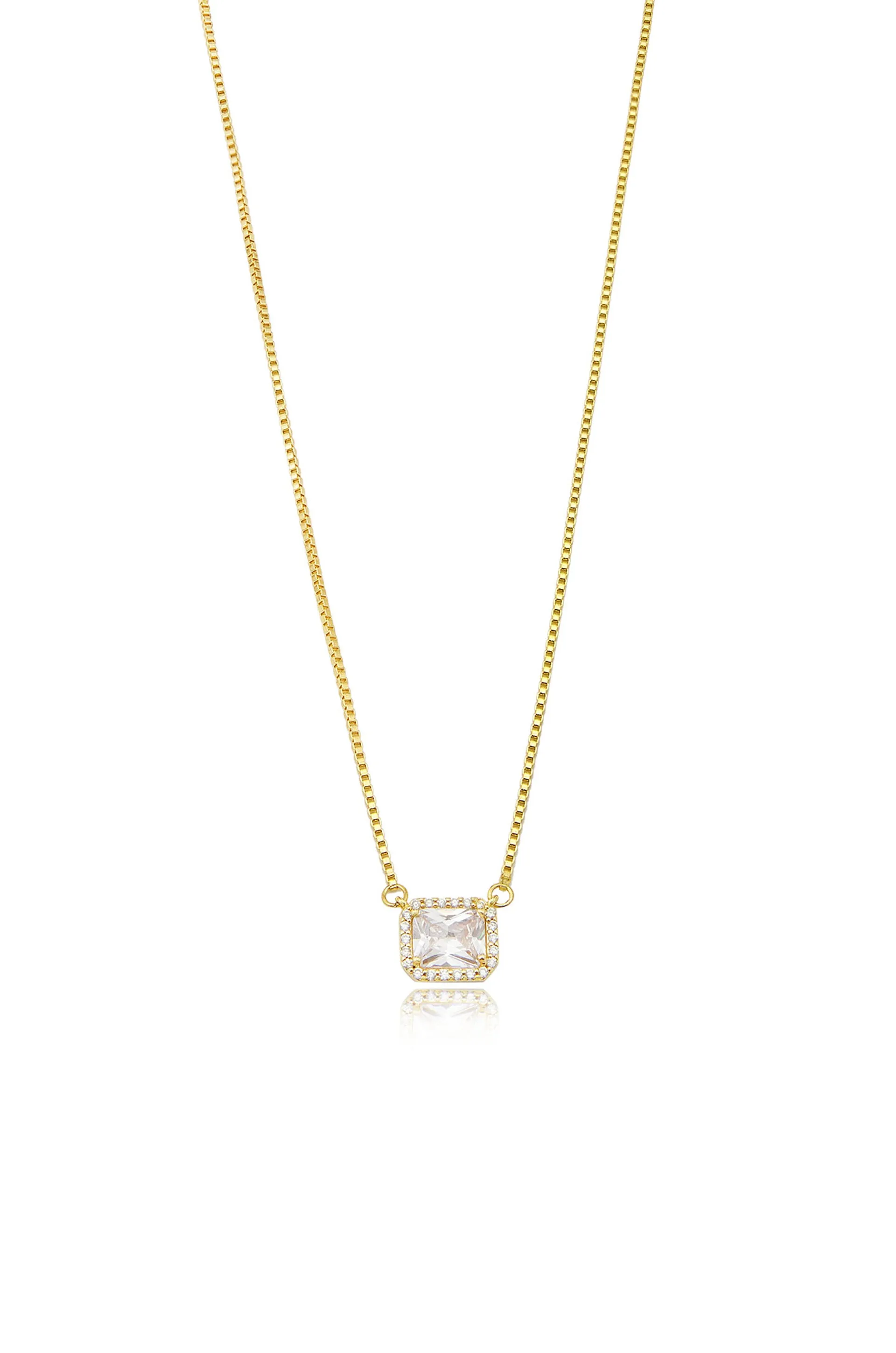 New Day Crystal Pendant 18k Gold Plated Necklace