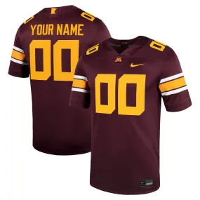 Nike Minnesota Golden Gophers Maroon Custom Football Game Jersey