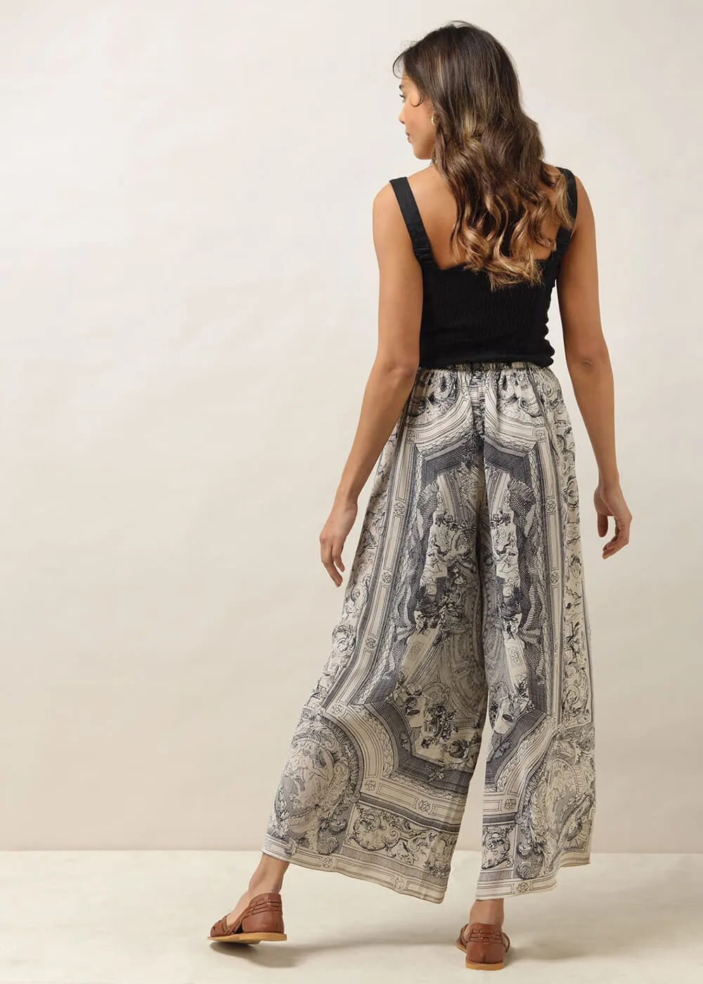 One Hundred Stars Cherub Crepe Palazzo Pants Natural