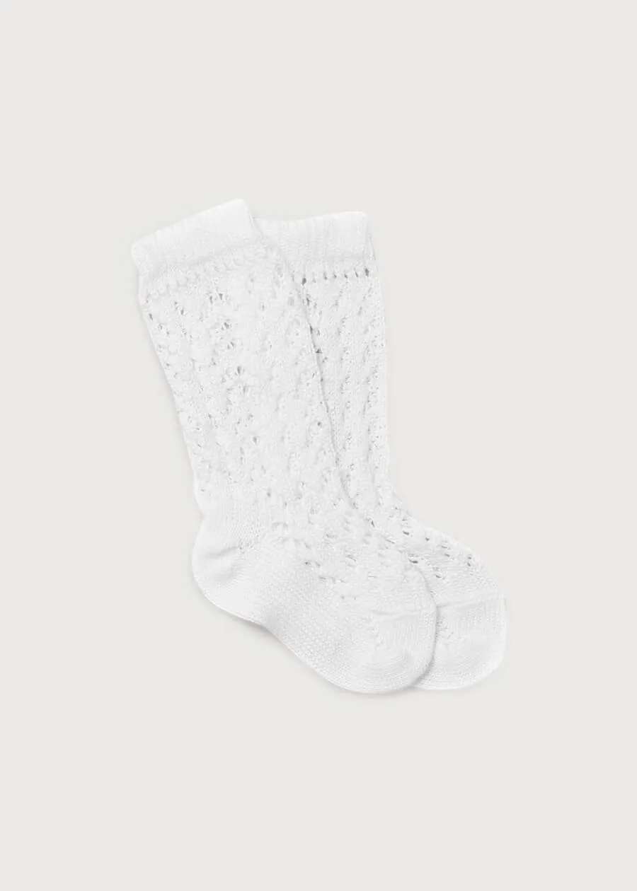 Openwork Knee High Socks White (3mths-8yrs)