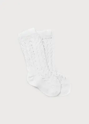 Openwork Knee High Socks White (3mths-8yrs)